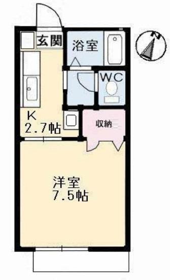 サンライズ21(1K/1階)の間取り写真