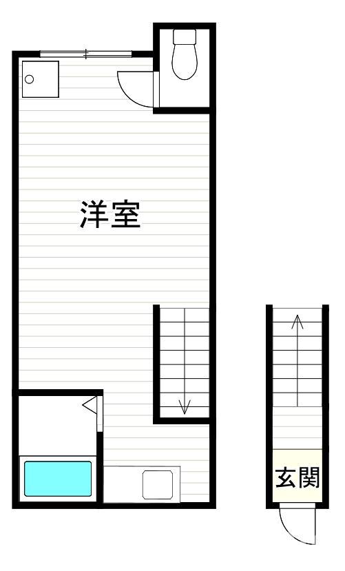 岡ハイツ(ワンルーム/2階)の間取り写真