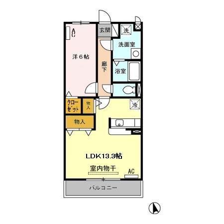 EXCEL COURT(1LDK/2階)の間取り写真