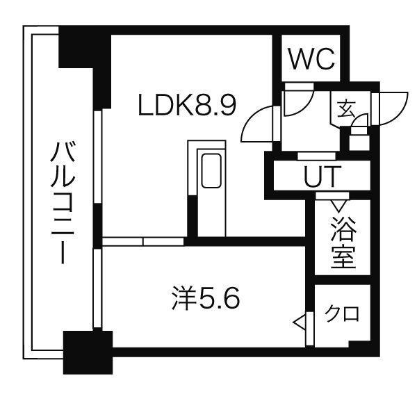地下鉄東西線 ひばりが丘駅(北海道) 徒歩5分 11階建 築23年(1LDK/11階)の間取り写真