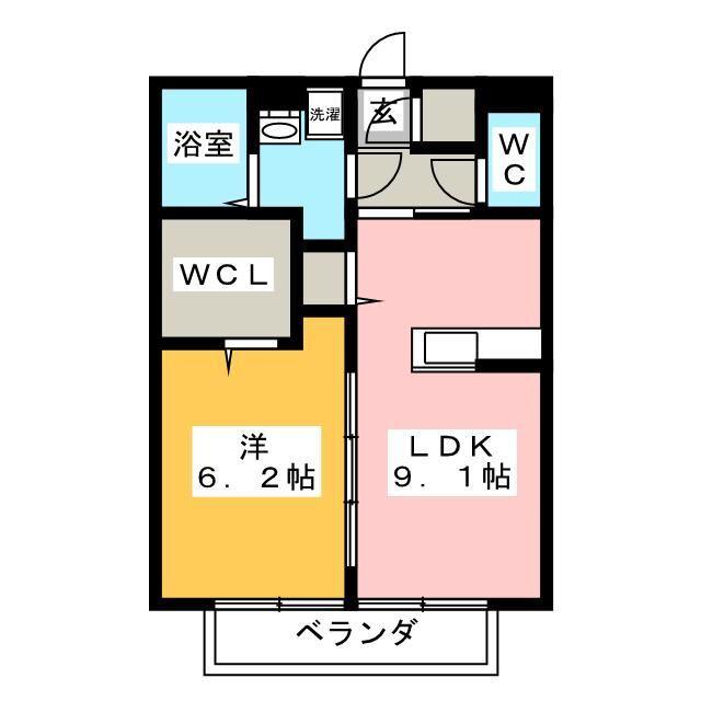 LUCE SERENO(1LDK/2階)の間取り写真