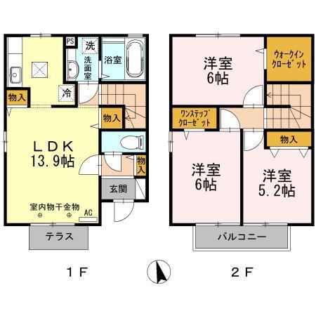 クレアトールK I(3LDK/1階)の間取り写真