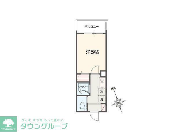 MELLAS小島新田(1K/1階)の間取り写真