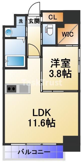 アバンティうめきた(1LDK/5階)の間取り写真