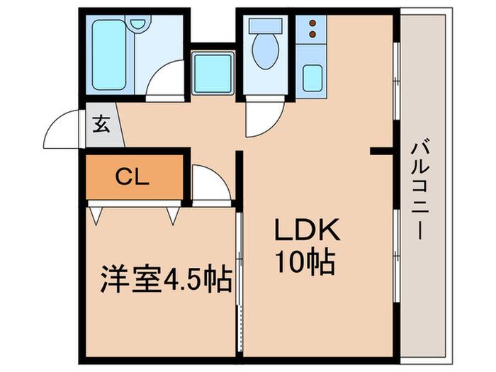 ネクステージ塚口本町(1LDK/4階)の間取り写真