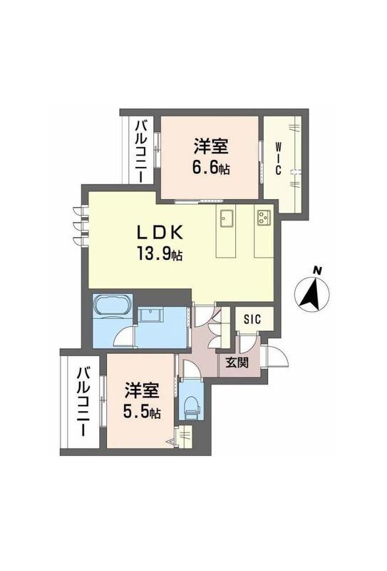 シャーメゾングラン南福岡(2LDK/3階)の間取り写真