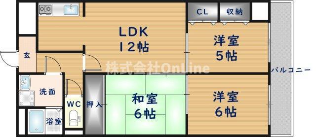 ルモンドオサカベ(3LDK/3階)の間取り写真