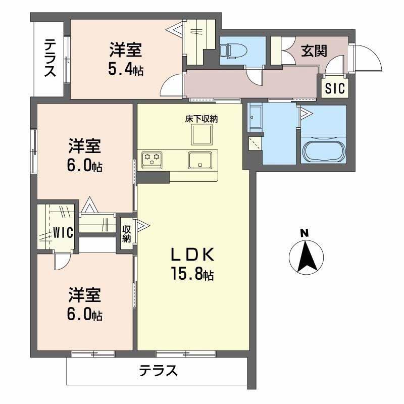 シャーメゾン バルーンフラワー(3LDK/1階)の間取り写真