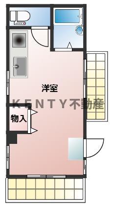 フェアリー兼坂(ワンルーム/5階)の間取り写真