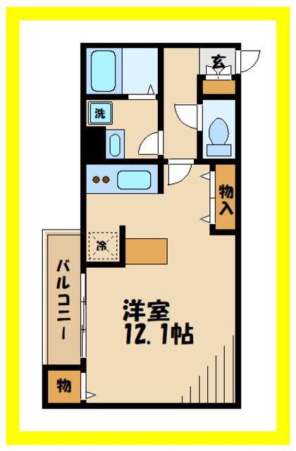 ルネ千年(ワンルーム/3階)の間取り写真
