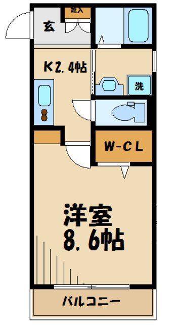 ジュバァンス(1K/3階)の間取り写真