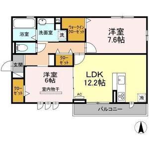 プライムアーク(2LDK/2階)の間取り写真