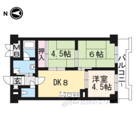 白川セントラルハイツ(3DK/5階)の間取り写真