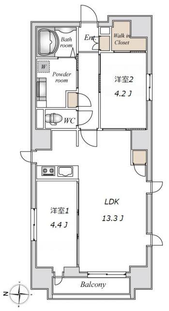 LIVEFLAT錦糸町(2LDK/6階)の間取り写真