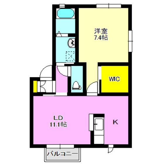 ヴィラポレールABC(1LDK/2階)の間取り写真
