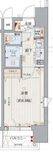 プレサンス名古屋駅前ヴェルロード(1K/10階)の間取り写真