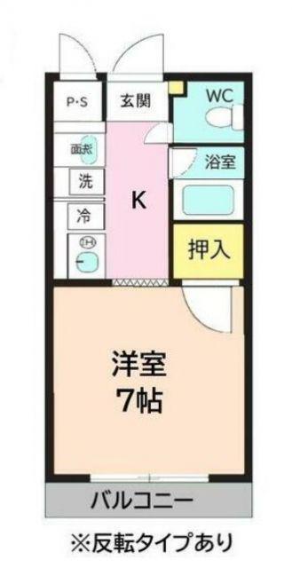 高根台ビレッジ(1K/2階)の間取り写真