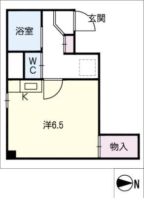プロクシィスクエア徳川(ワンルーム/2階)の間取り写真