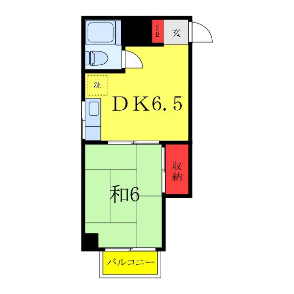 文化ビル(1DK/4階)の間取り写真