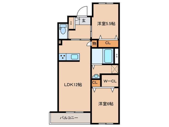 MITTE(2LDK/1階)の間取り写真