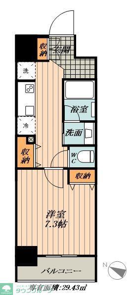 TENAS丸の内(1K/2階)の間取り写真