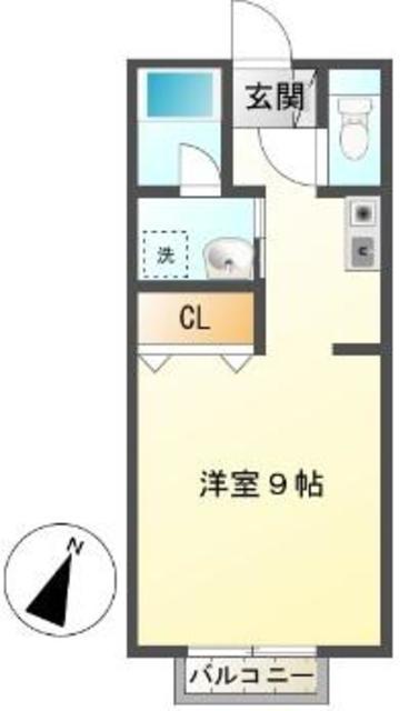 オレンジビレッジ(1K/2階)の間取り写真