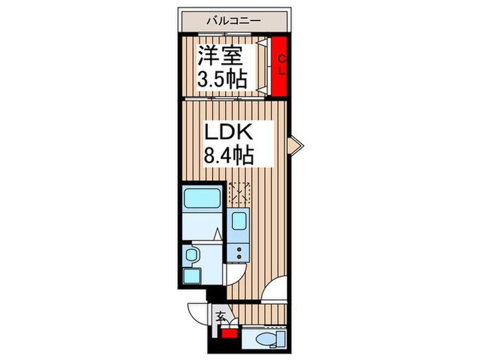 GRADUS市川(ワンルーム/3階)の間取り写真