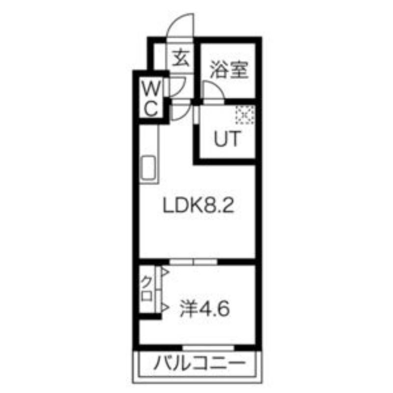 MONACO(1LDK/2階)の間取り写真