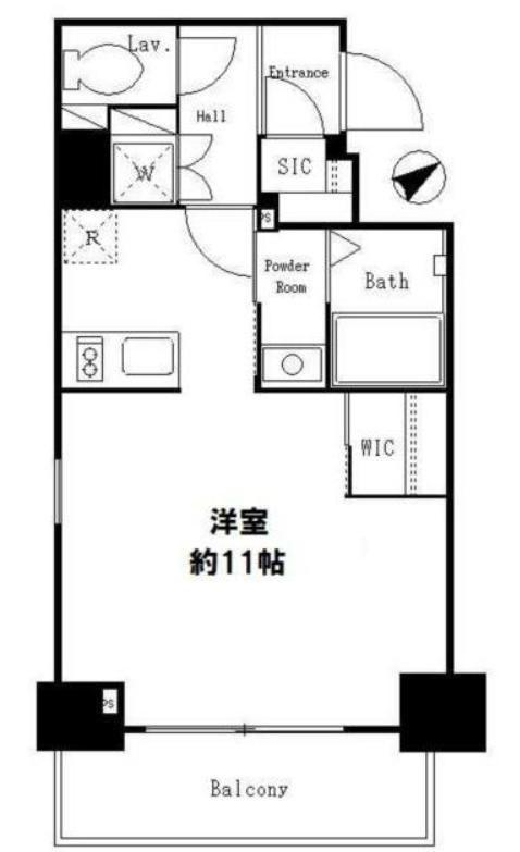 レジディア麻布十番II(ワンルーム/3階)の間取り写真