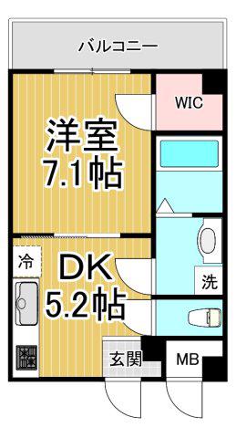 ELEGANTE宝塚(1DK/4階)の間取り写真