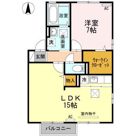 ドライ・ベーレン G棟(1LDK/1階)の間取り写真