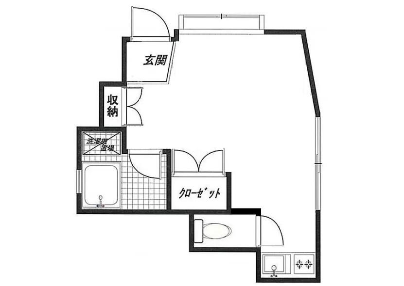 カームハウス(ワンルーム/1階)の間取り写真