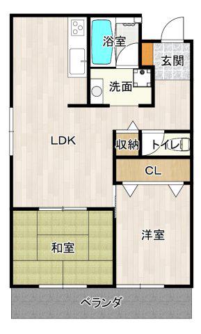 レクシア芳野町(2LDK/4階)の間取り写真