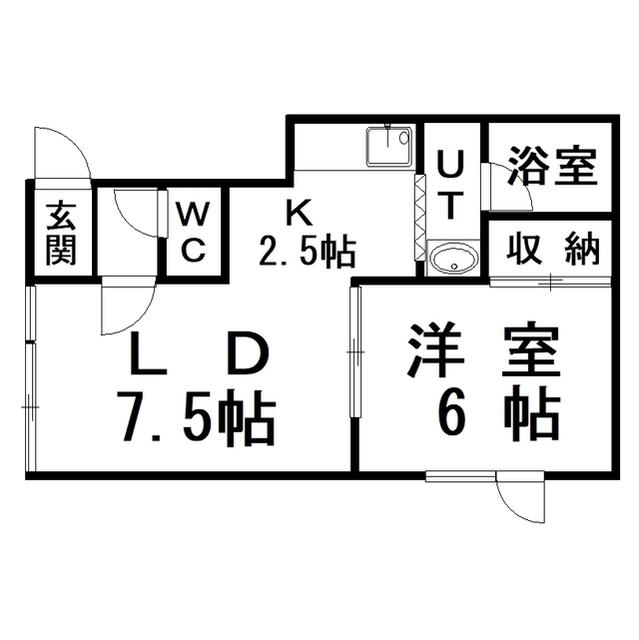 メイプルハイツIII(1LDK/1階)の間取り写真