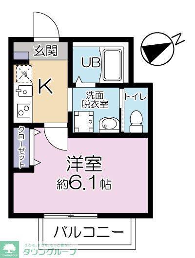イーグル与野本町 B棟(1K/1階)の間取り写真