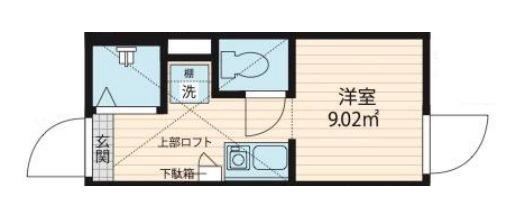 QUQURI北新宿(ワンルーム/1階)の間取り写真