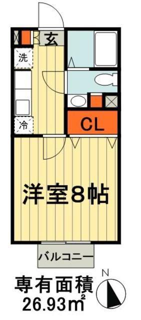 COZYVILLA(1K/2階)の間取り写真