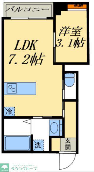 コンフォール川口(1LDK/2階)の間取り写真