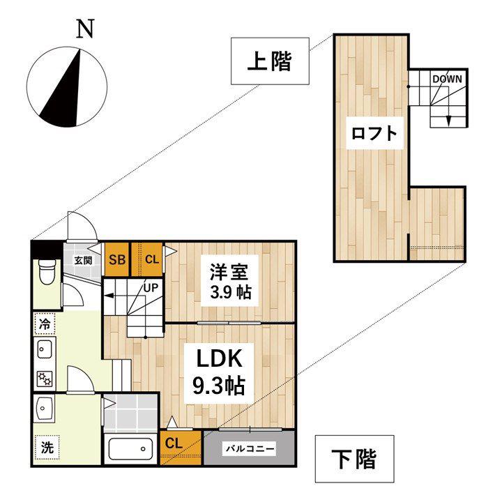TOTORO上熊本(1LDK/1階)の間取り写真