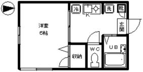 アーバンハウス(1K/2階)の間取り写真