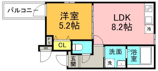 フジパレス出来島ウエストV番館(1LDK/2階)の間取り写真