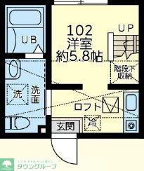 ルリカケス東柏ケ谷(ワンルーム/1階)の間取り写真