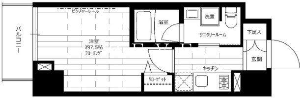 ステージファースト新御徒町II(1K/2階)の間取り写真