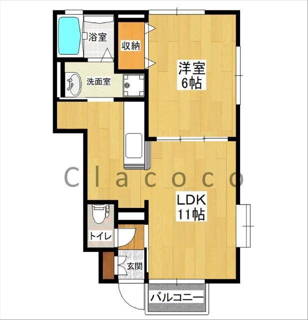 クルヴァ(1LDK/1階)の間取り写真