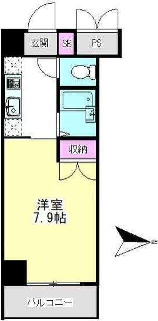 グランメール町田(1K/3階)の間取り写真