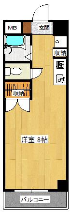 サンライズ一の宮(ワンルーム/3階)の間取り写真