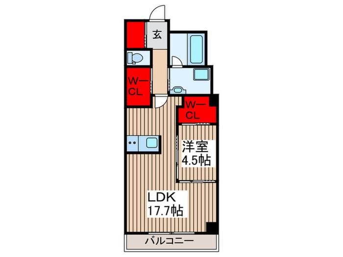 グランドソナ上尾II(1LDK/2階)の間取り写真