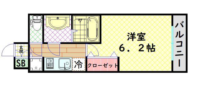 プレサンス難波フィネスト(1K/8階)の間取り写真
