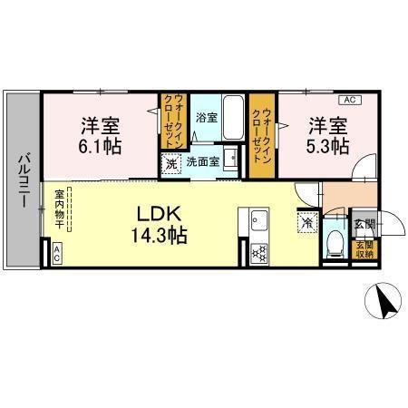 D-ROOM YT(2LDK/2階)の間取り写真