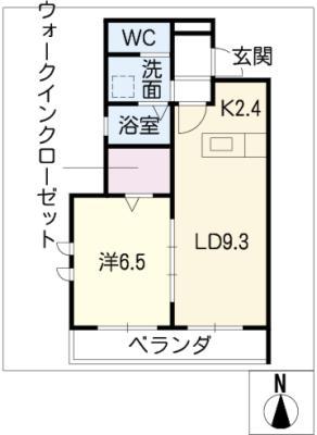 エアフォルク(1LDK/1階)の間取り写真